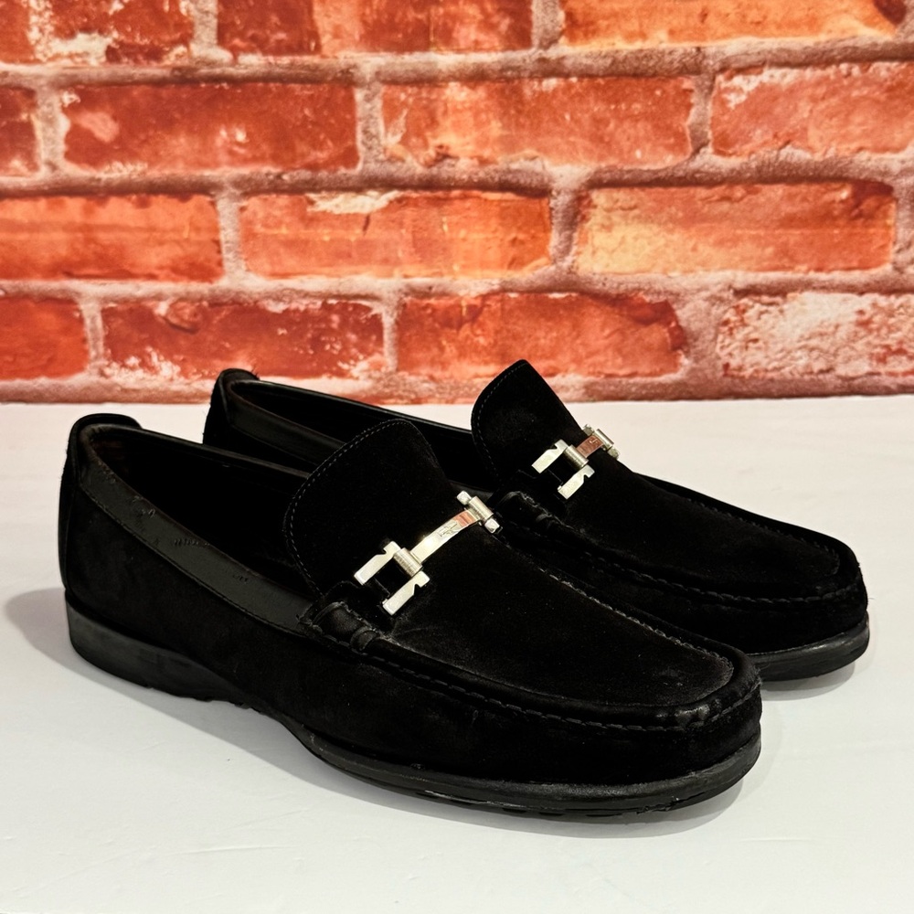 Salvatore Ferragamo Loafers Men’s 11.5 EE Black Suede Mens Shoes